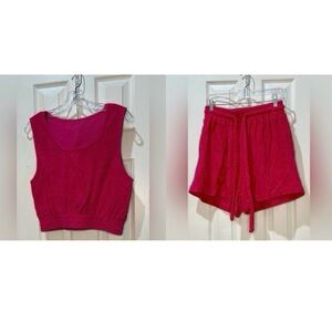 Daily Drills Hot Pink Terry Cloth Set M/L